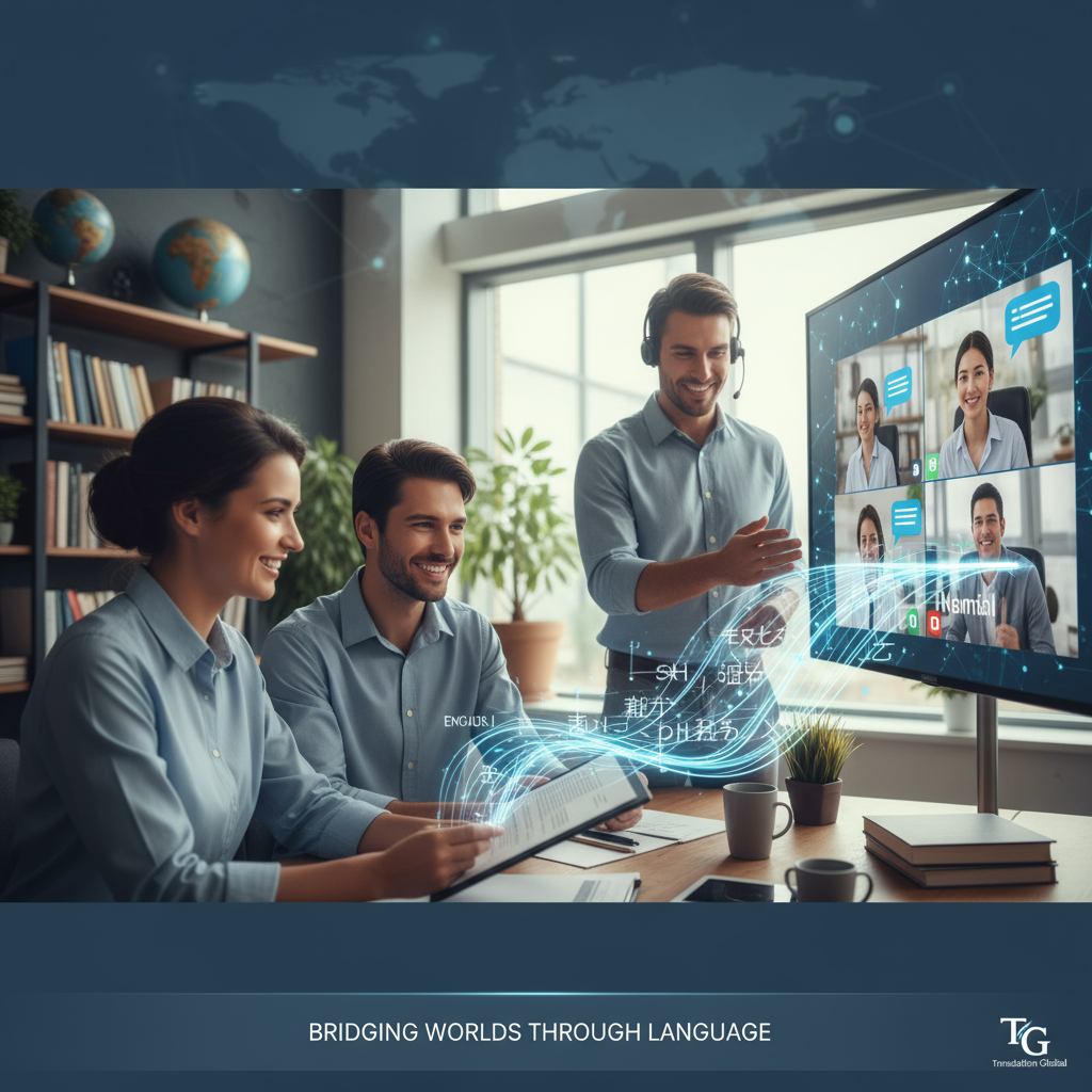 another suitable image for a translation services website, professional style