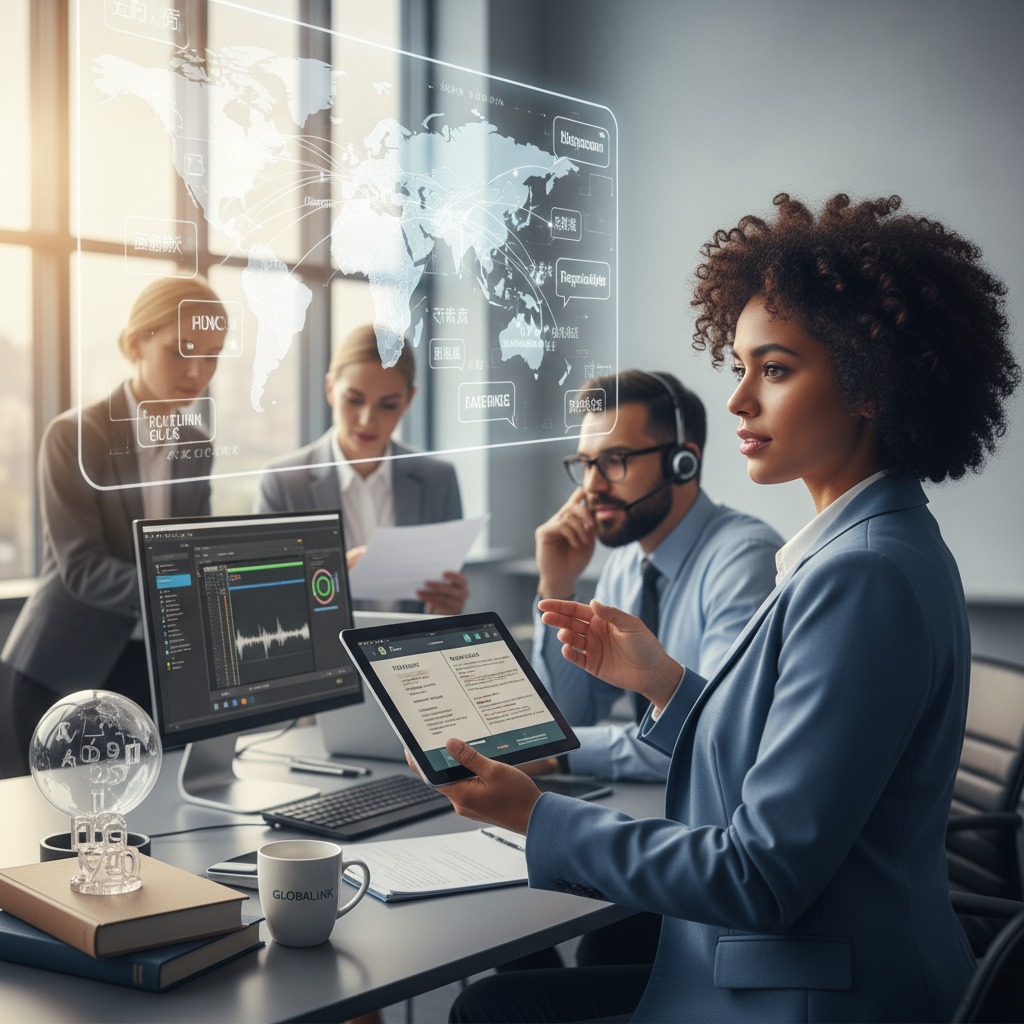 another suitable image for a translation services website, professional style